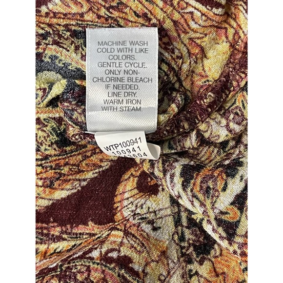 J.Jill Soft Boatneck Peplum Fall All Over Paisley Vented Tunic Sz Lg #4103 - Picture 6 of 11